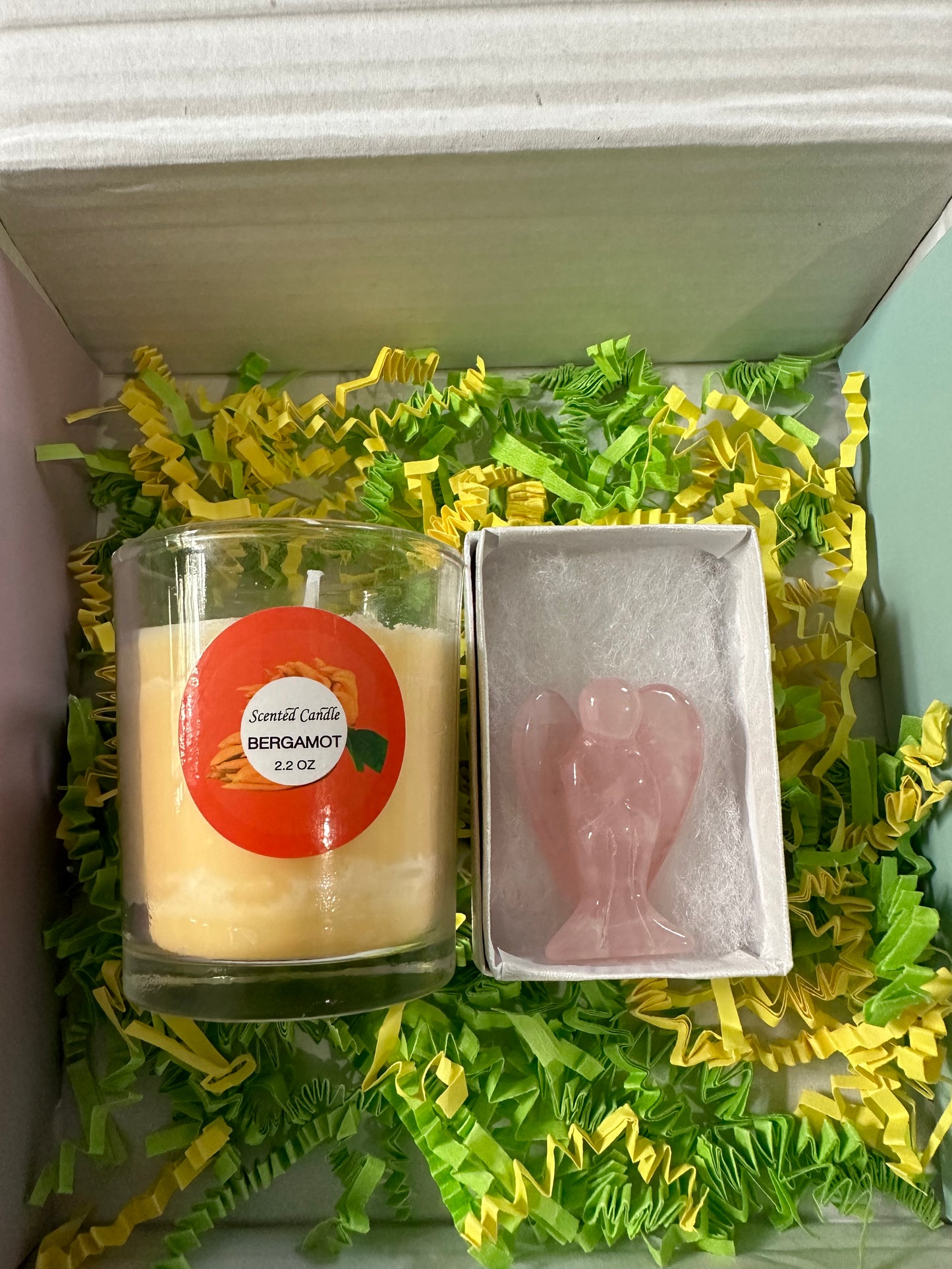 Calming and Relaxing Angle Figurine Energy Crystal Aromatherapy Set
