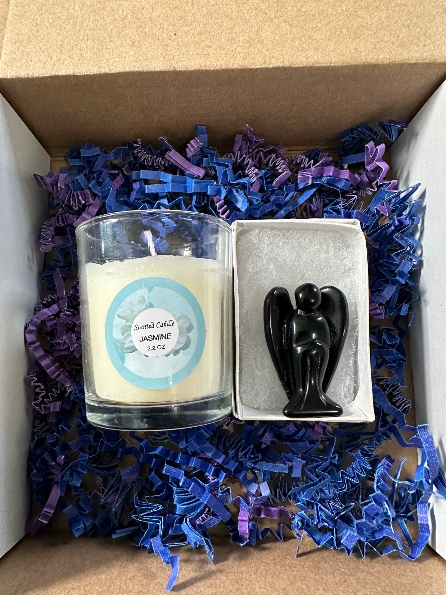 Calming and Relaxing Angle Figurine Energy Crystal Aromatherapy Set