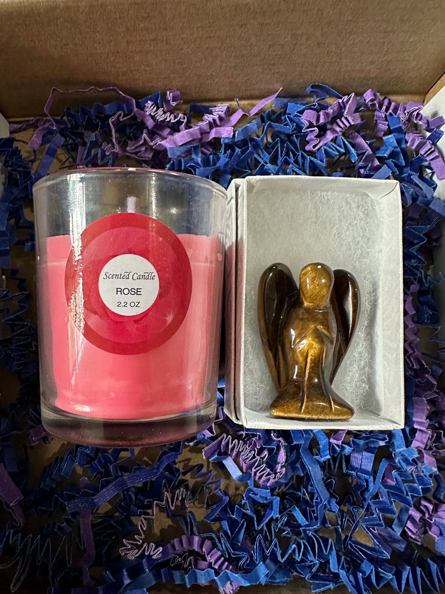Calming and Relaxing Angle Figurine Energy Crystal Aromatherapy Set