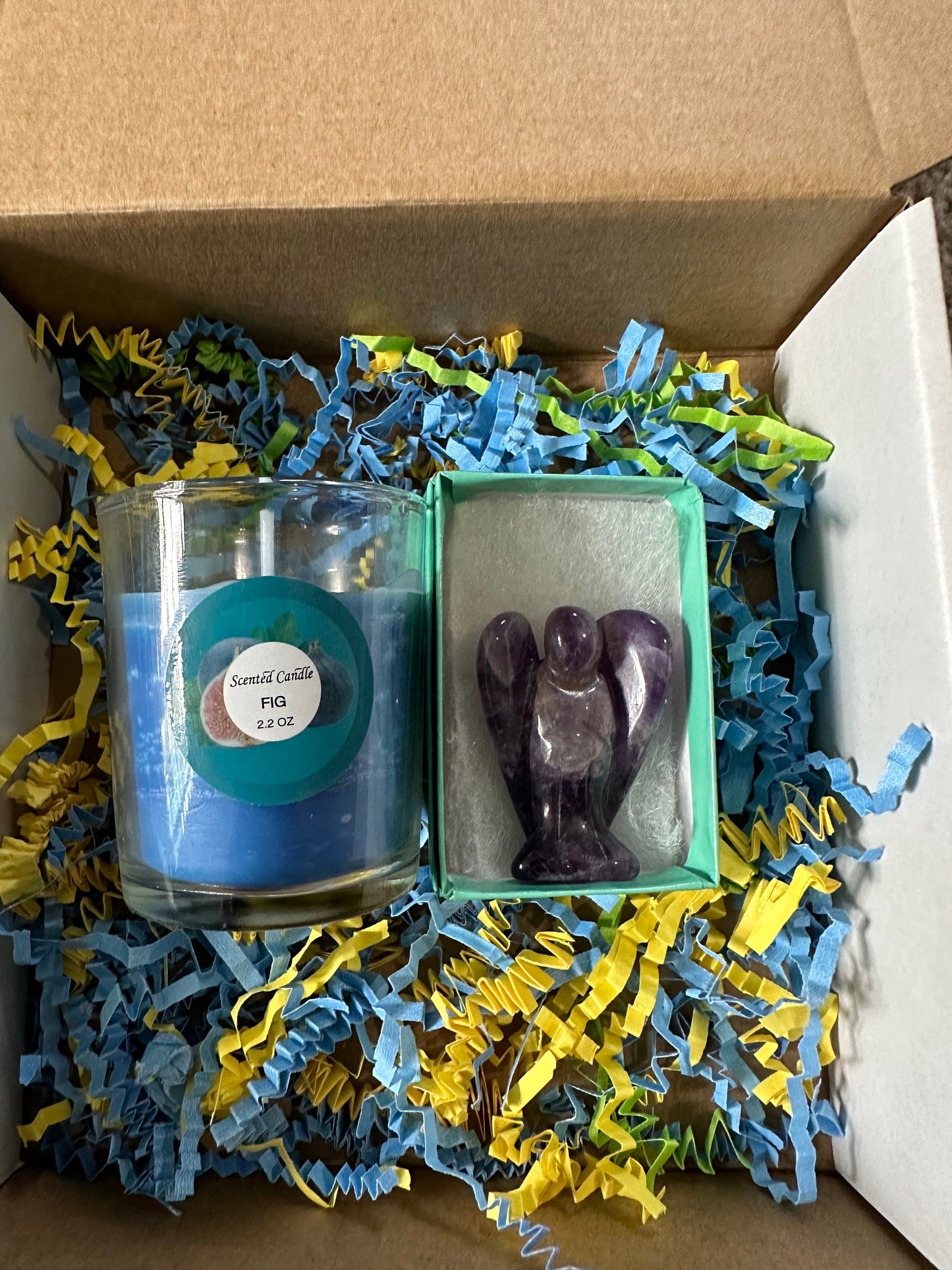 Calming and Relaxing Angle Figurine Energy Crystal Aromatherapy Set
